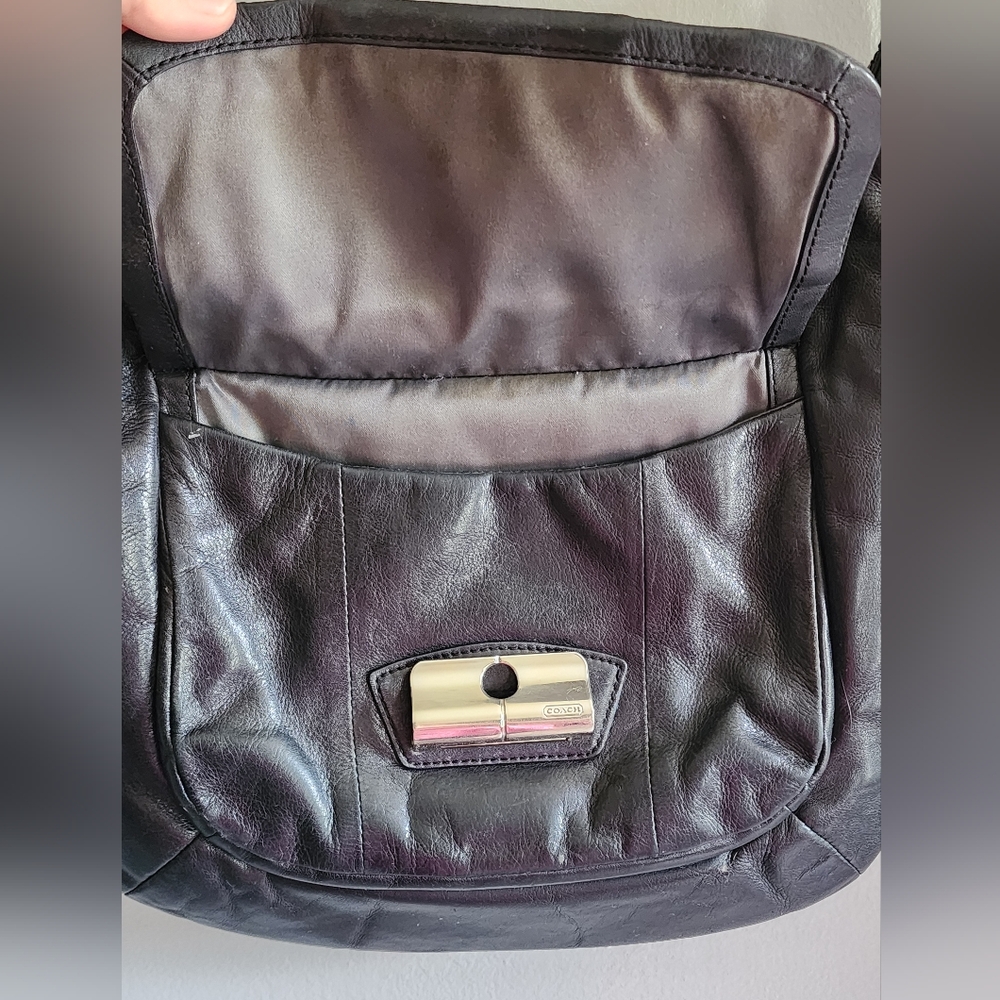 Coach Kristen Vintage Black Leather Hobo Bag - Picture 7 of 16